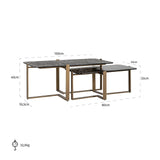 Sterling Set of 2 Coffee Tables with Glass Tops by Richmond Interiors - Maison Rêves UK