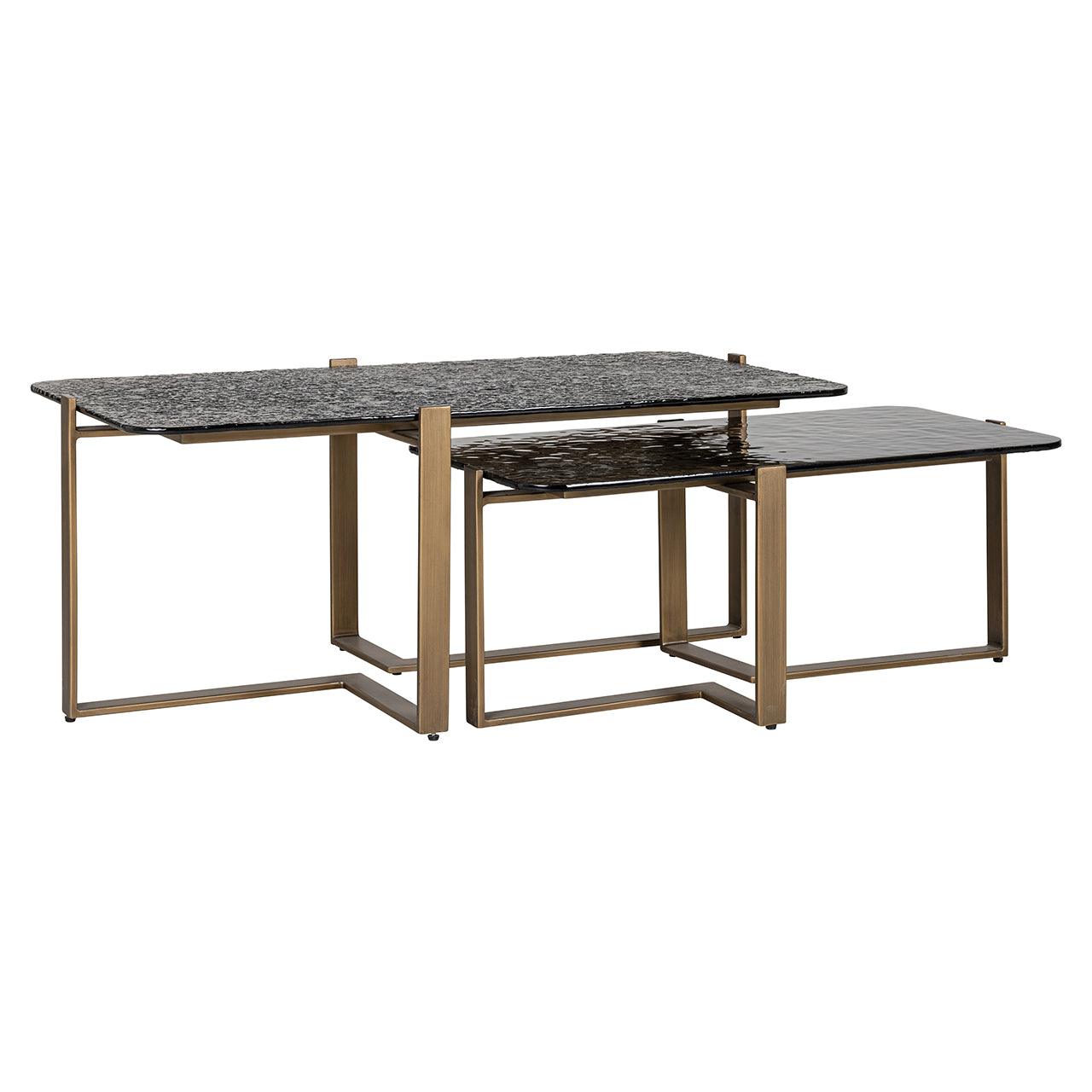 Sterling Set of 2 Coffee Tables with Glass Tops by Richmond Interiors - Maison Rêves UK