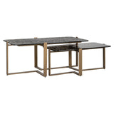 Sterling Set of 2 Coffee Tables with Glass Tops by Richmond Interiors - Maison Rêves UK