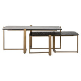 Sterling Set of 2 Coffee Tables with Glass Tops by Richmond Interiors - Maison Rêves UK