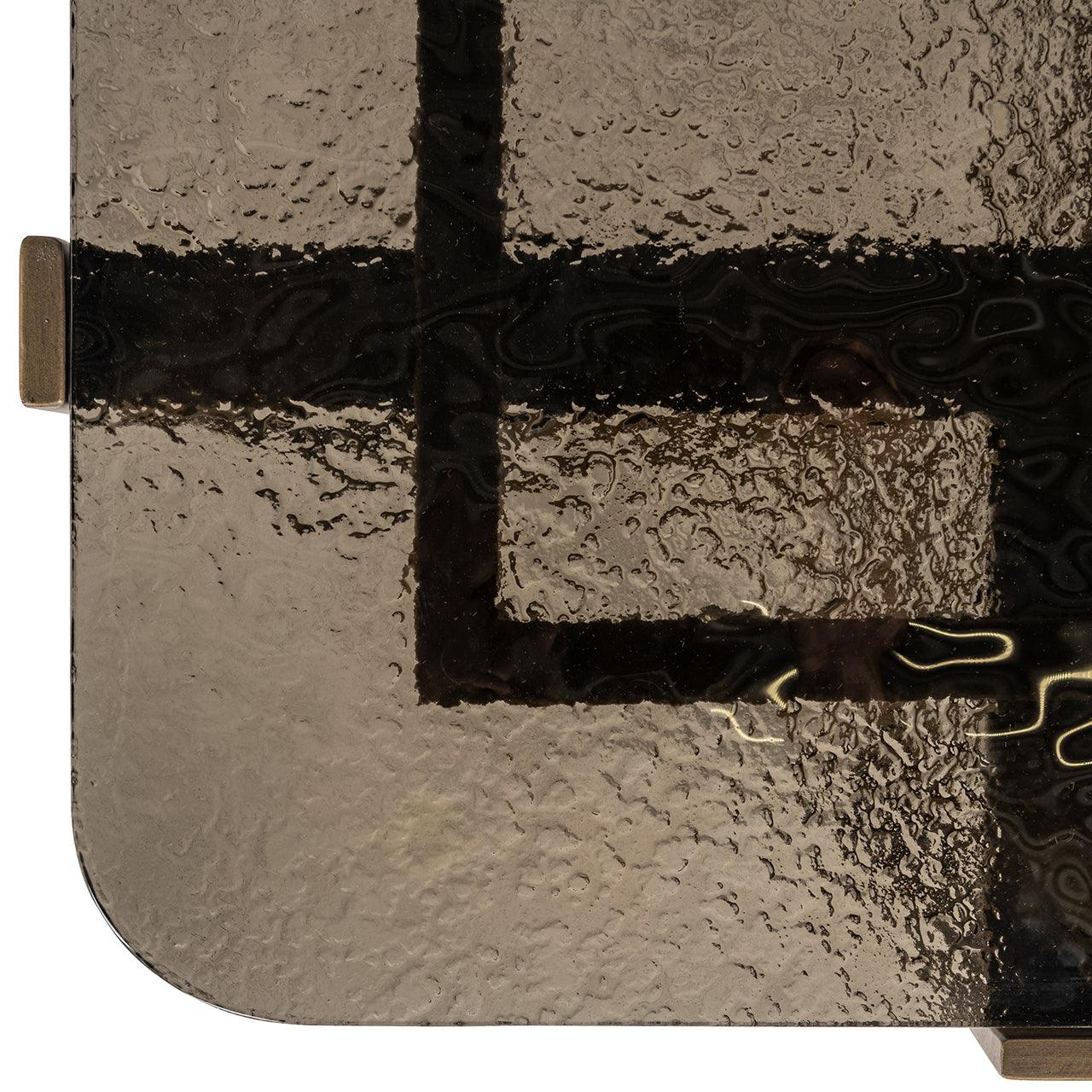 Sterling Side Table with Glass Top and Gold Metal Base by Richmond Interiors - Maison Rêves UK