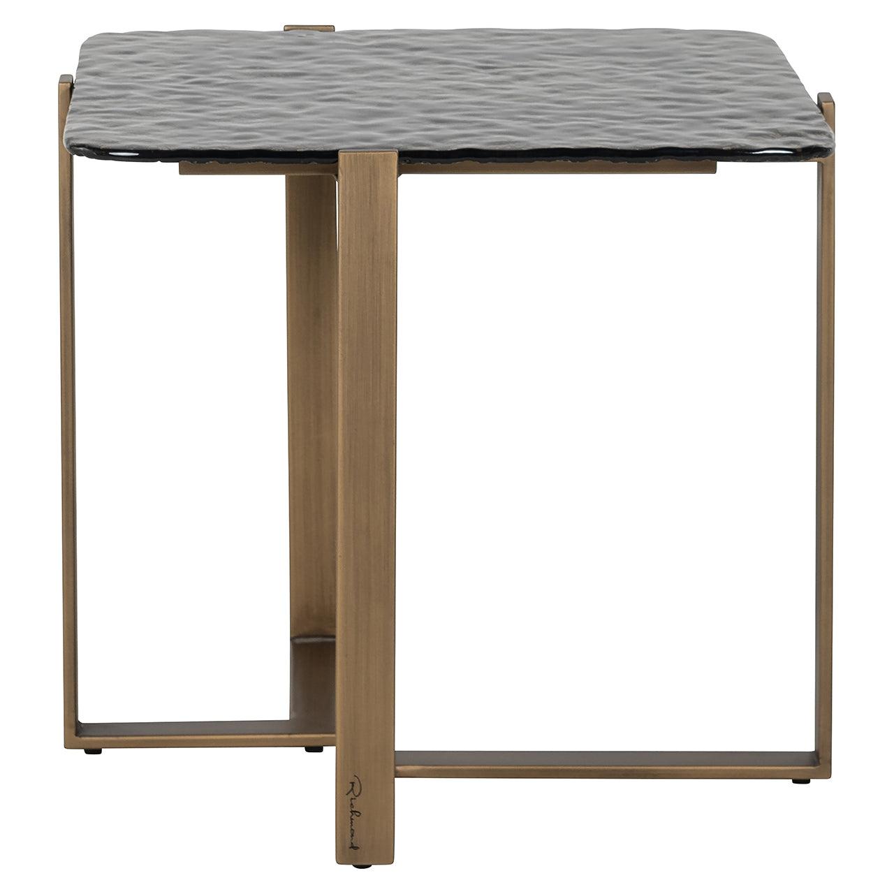 Sterling Side Table with Glass Top and Gold Metal Base by Richmond Interiors - Maison Rêves UK