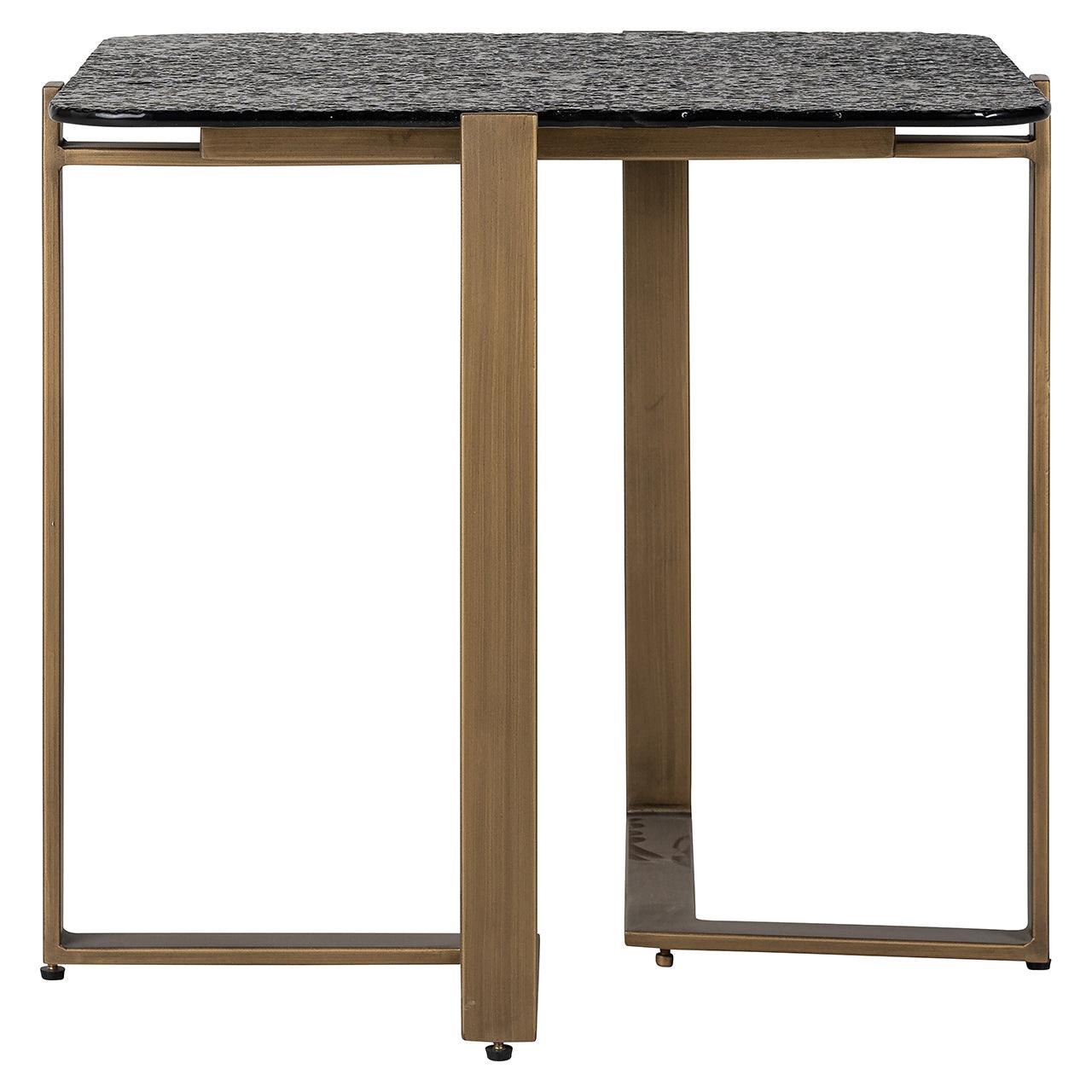 Sterling Side Table with Glass Top and Gold Metal Base by Richmond Interiors - Maison Rêves UK