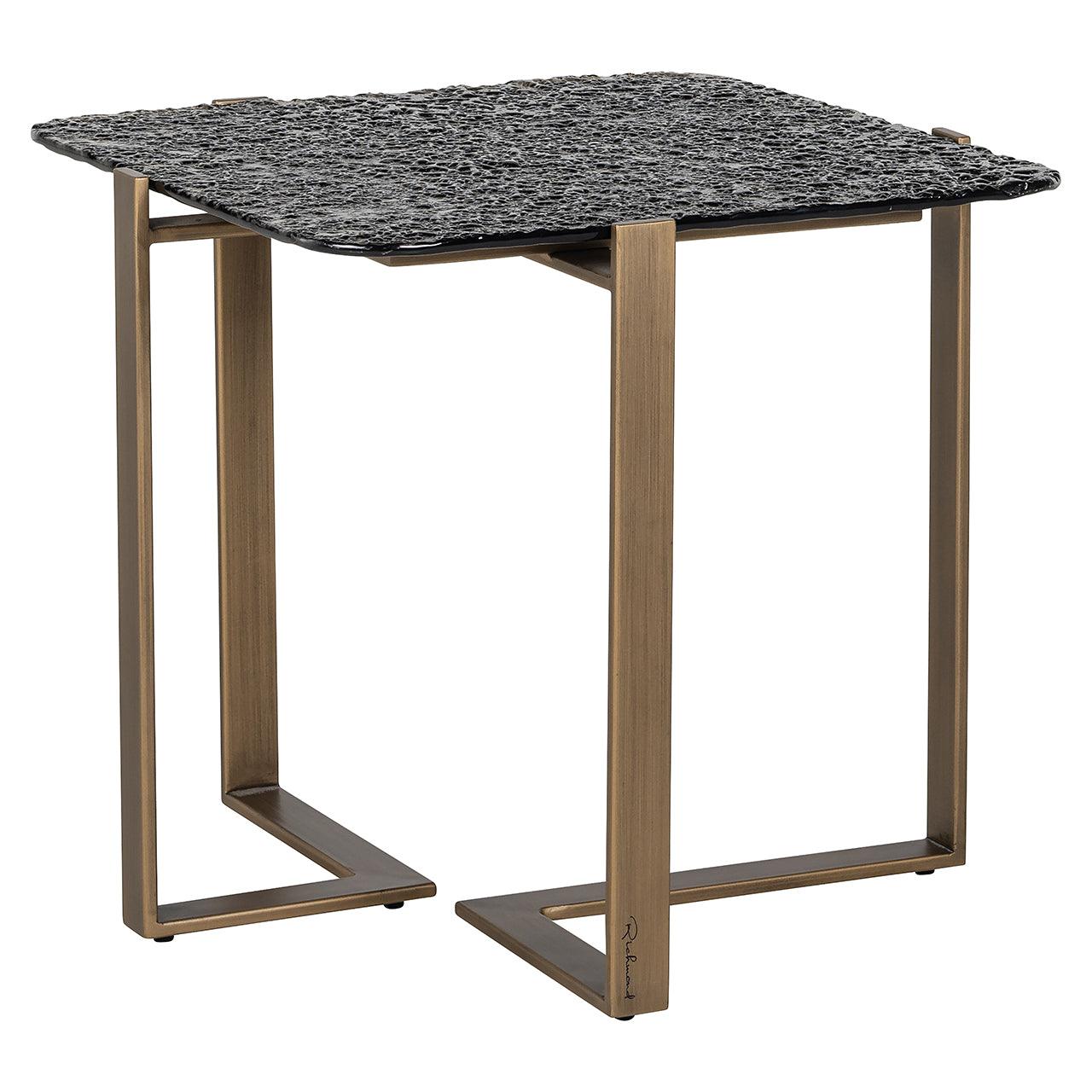 Sterling Side Table with Glass Top and Gold Metal Base by Richmond Interiors - Maison Rêves UK