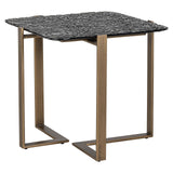 Sterling Side Table with Glass Top and Gold Metal Base by Richmond Interiors - Maison Rêves UK