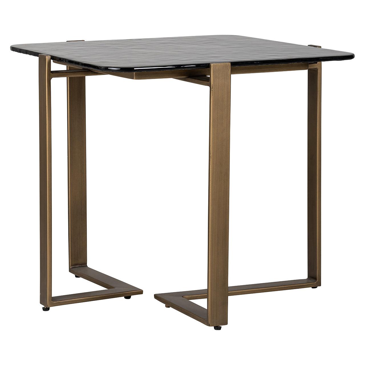 Sterling Side Table with Glass Top and Gold Metal Base by Richmond Interiors - Maison Rêves UK