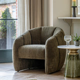 Vetta Tub Chair Moss Green Fabric - Maison Rêves UK