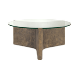 Yenn GRC Coffee Table with Tempered Glass Top - Maison Rêves UK