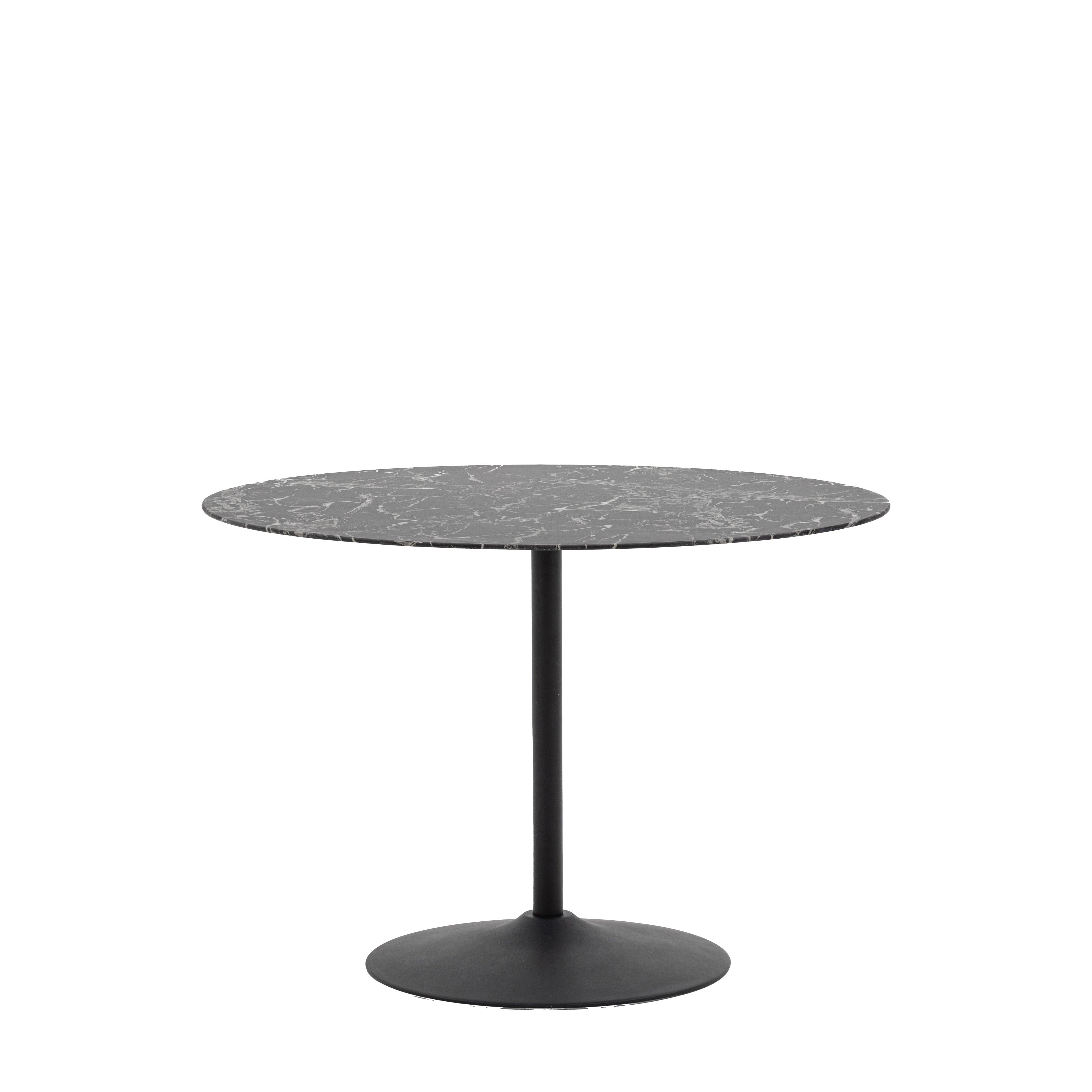 Ambra Iron Base Dining Table Black Effect - Maison Rêves UK