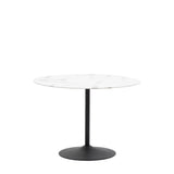 Ambra Iron Base Dining Table White Effect - Maison Rêves UK