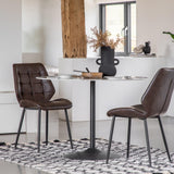 Ambra Iron Base Dining Table White Effect - Maison Rêves UK