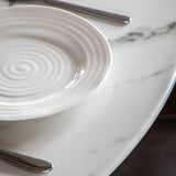 Ambra Iron Base Dining Table White Effect - Maison Rêves UK