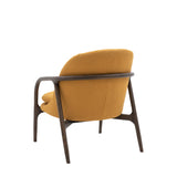 Amorista Oak Wood Frame Armchair Ochre Fabric - Maison Rêves UK