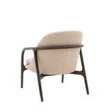 Amorista Oak Wood Frame Armchair Taupe Fabric - Maison Rêves UK