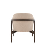 Amorista Oak Wood Frame Armchair Taupe Fabric - Maison Rêves UK