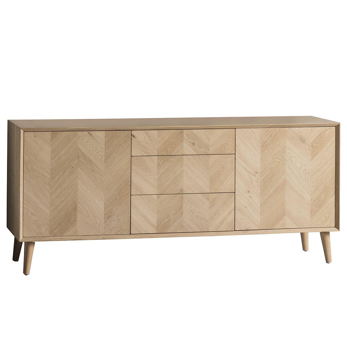 Astley 2 Door 3 Drawer Oak Sideboard - Maison Rêves UK