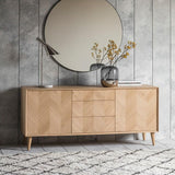 Astley 2 Door 3 Drawer Oak Sideboard - Maison Rêves UK