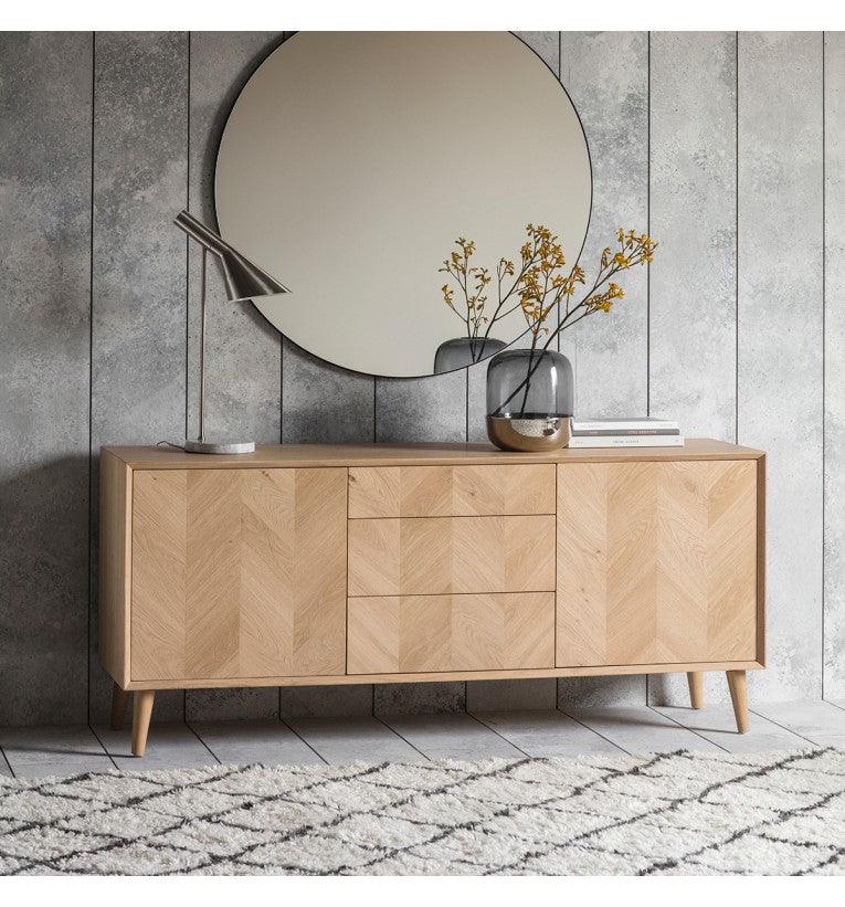 Astley 2 Door 3 Drawer Oak Sideboard - Maison Rêves UK