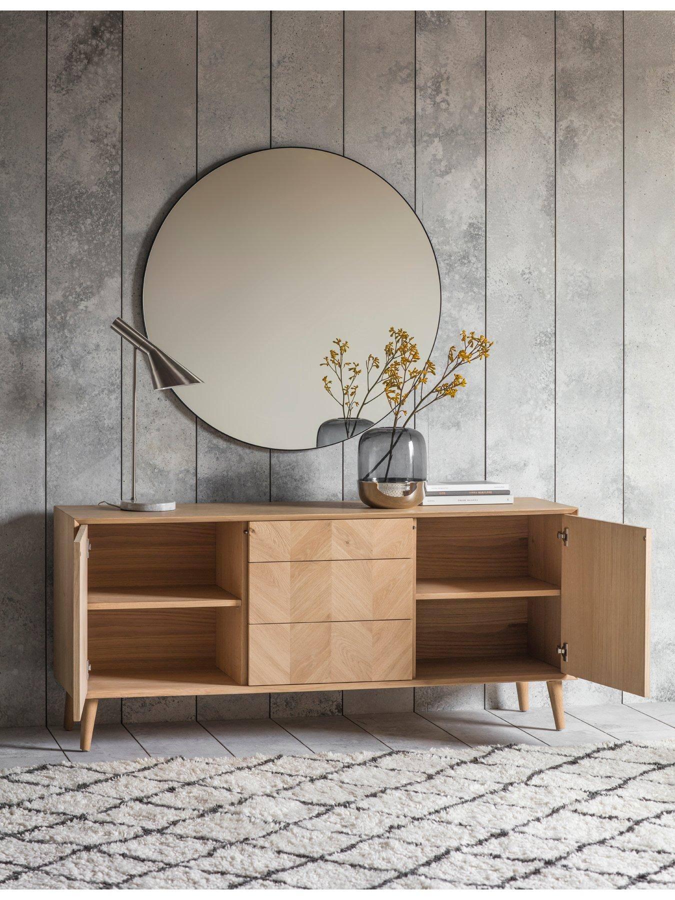 Astley 2 Door 3 Drawer Oak Sideboard - Maison Rêves UK