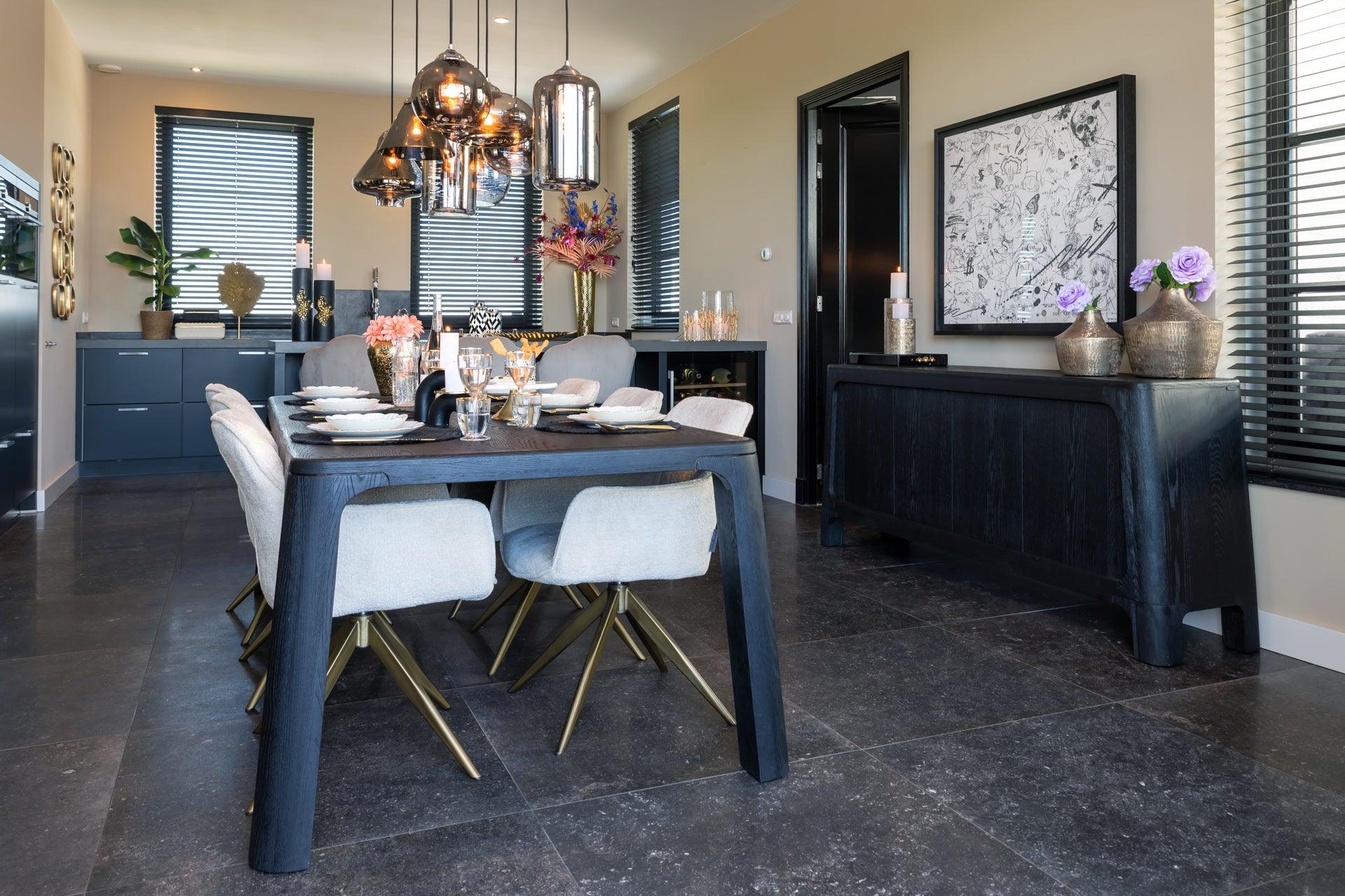 Baccarat Rectangular Dark Coffee Finish Dining Table by Richmond Interiors - Maison Rêves UK