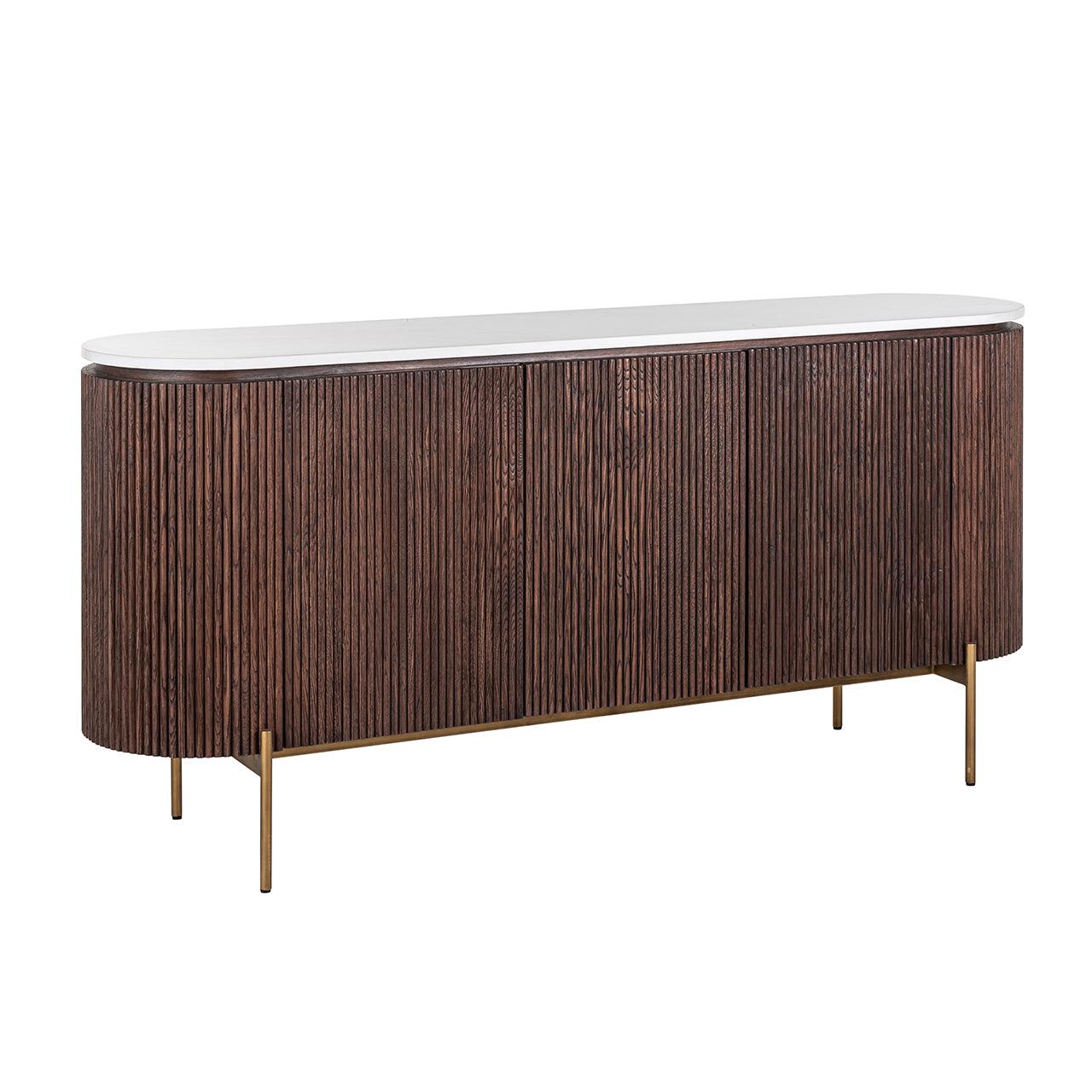 Barkley 3 Door Oak Wood Sideboard with Marble Top by Richmond Interiors - Maison Rêves UK