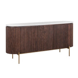 Barkley 3 Door Oak Wood Sideboard with Marble Top by Richmond Interiors - Maison Rêves UK