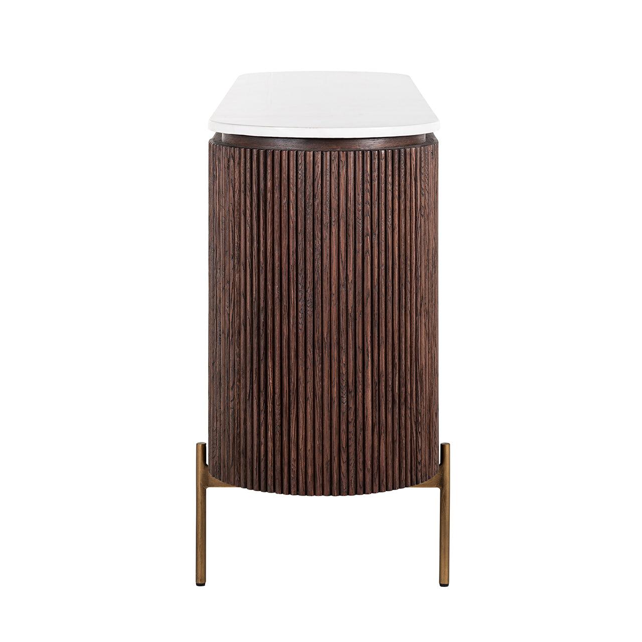 Barkley 3 Door Oak Wood Sideboard with Marble Top by Richmond Interiors - Maison Rêves UK