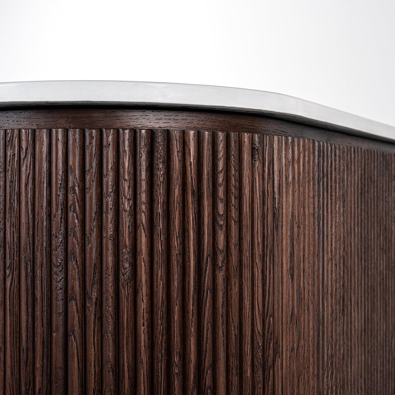 Barkley 3 Door Oak Wood Sideboard with Marble Top by Richmond Interiors - Maison Rêves UK
