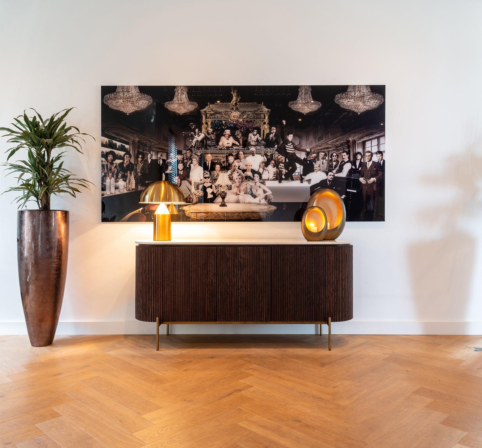 Barkley 3 Door Oak Wood Sideboard with Marble Top by Richmond Interiors - Maison Rêves UK