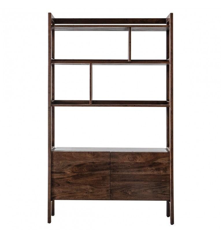 Bellavia Acacia Wood Display Unit with Marble Top - Maison Rêves UK