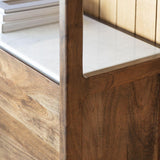 Bellavia Acacia Wood Display Unit with Marble Top - Maison Rêves UK