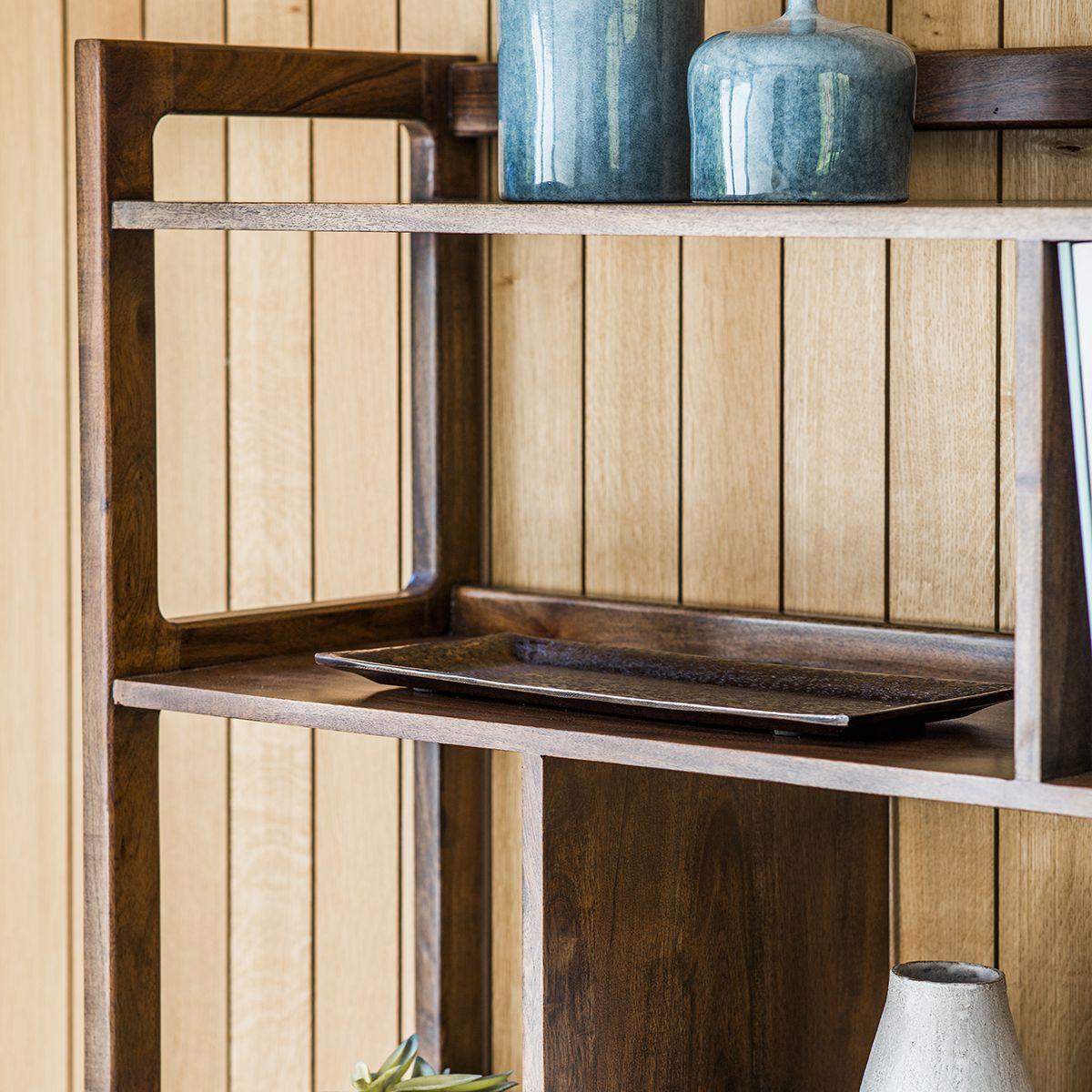 Bellavia Acacia Wood Display Unit with Marble Top - Maison Rêves UK