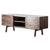 Bellavia Acacia Wood Media Cabinet with Marble Top - Maison Rêves UK