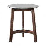Bellavia Acacia Wood Side Table with Marble Top - Maison Rêves UK
