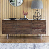 Bellavia Acacia Wood Sideboard with Marble Top - Maison Rêves UK