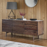 Bellavia Acacia Wood Sideboard with Marble Top - Maison Rêves UK