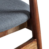 Bellavia Grey Fabric Dining Chair with Walnut Wood Frame (Pair) - Maison Rêves UK