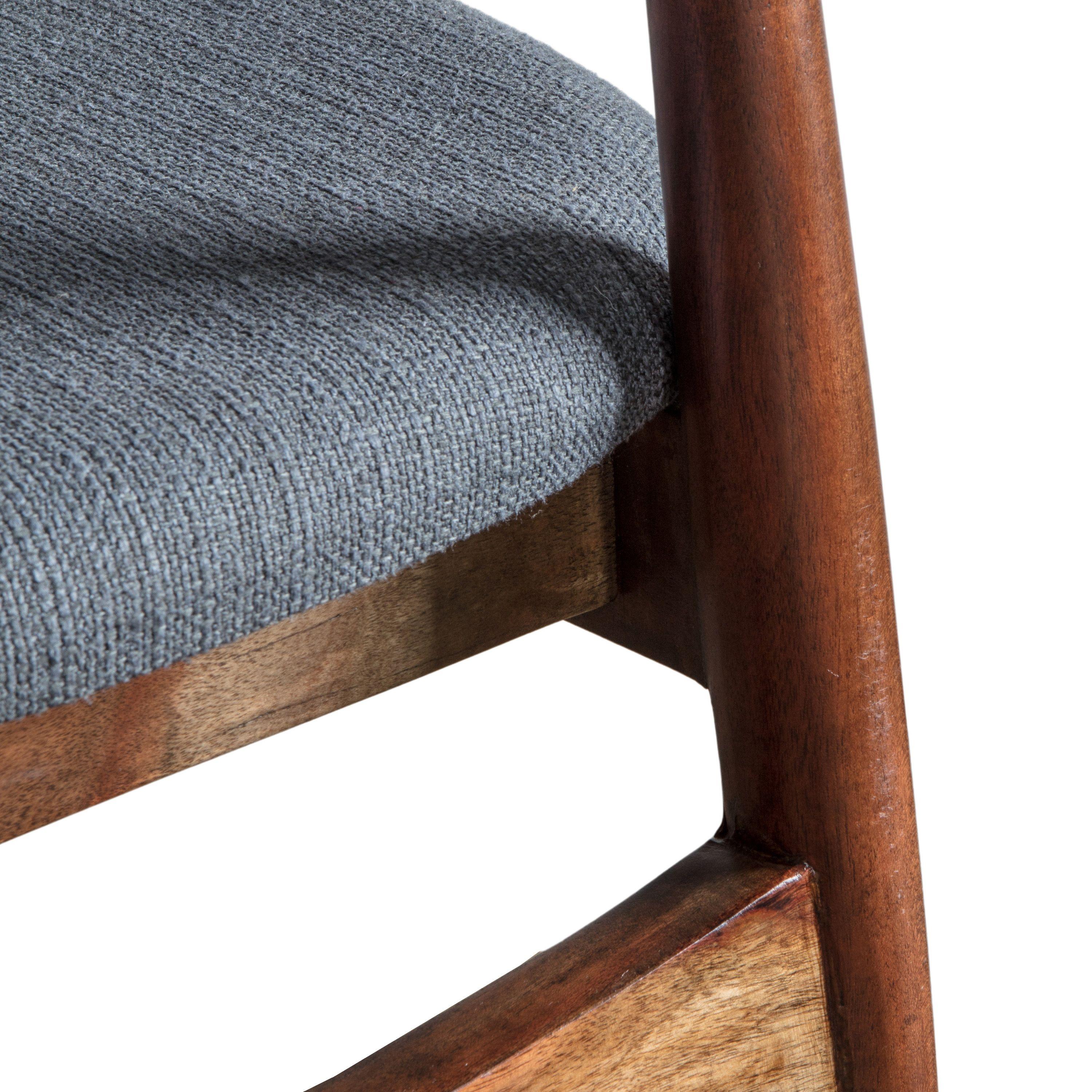 Bellavia Grey Fabric Dining Chair with Walnut Wood Frame (Pair) - Maison Rêves UK