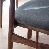 Bellavia Grey Fabric Dining Chair with Walnut Wood Frame (Pair) - Maison Rêves UK