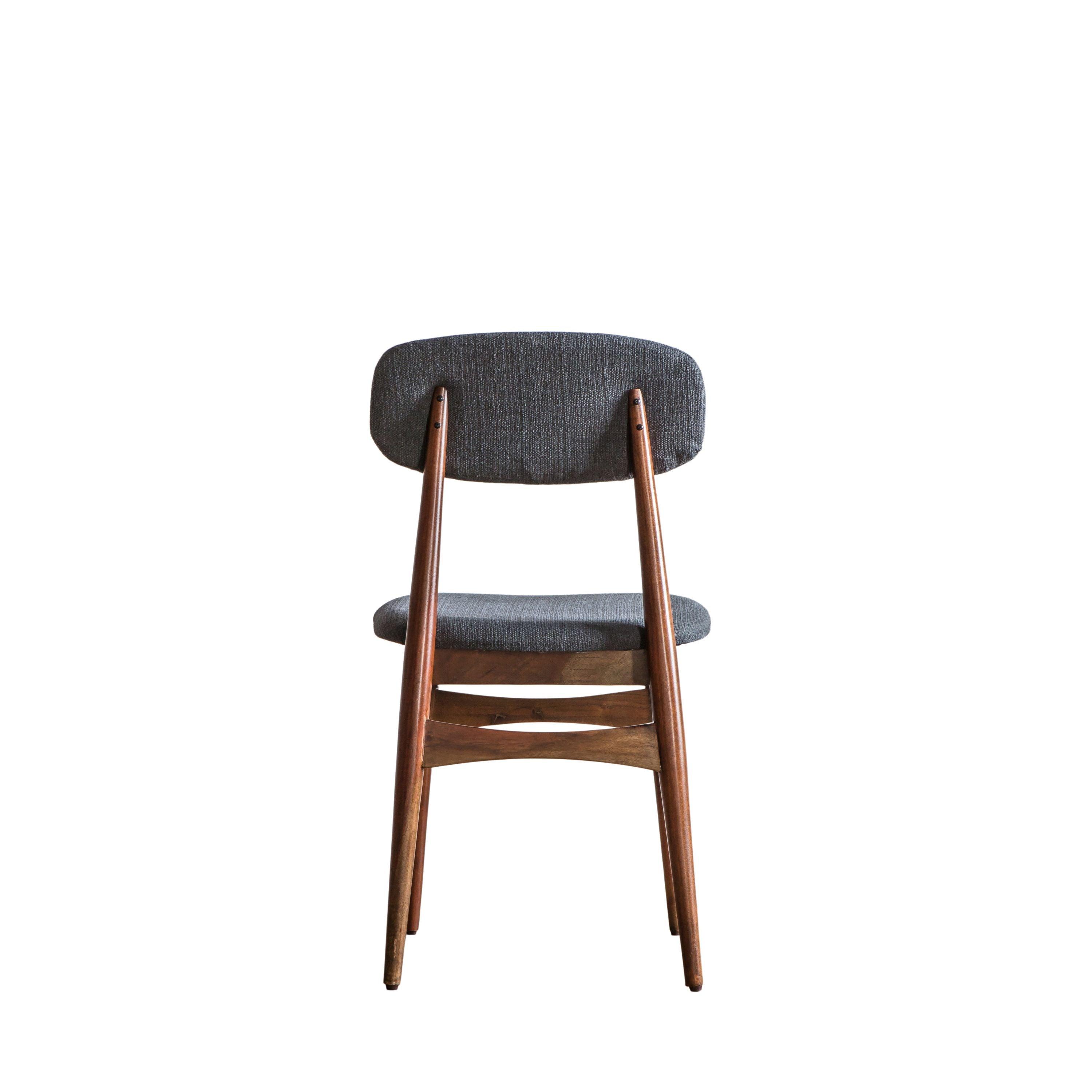 Bellavia Grey Fabric Dining Chair with Walnut Wood Frame (Pair) - Maison Rêves UK