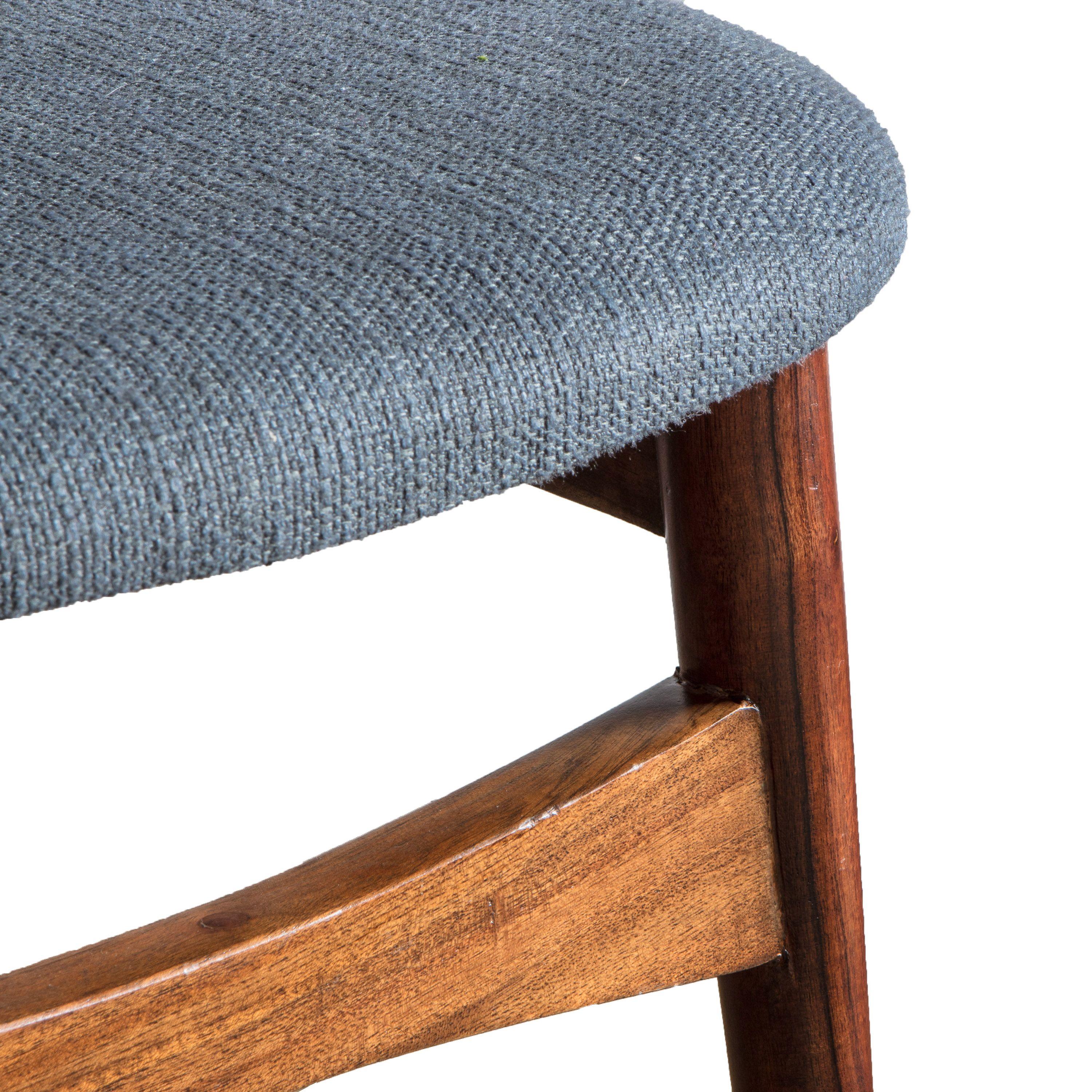 Bellavia Grey Fabric Dining Chair with Walnut Wood Frame (Pair) - Maison Rêves UK