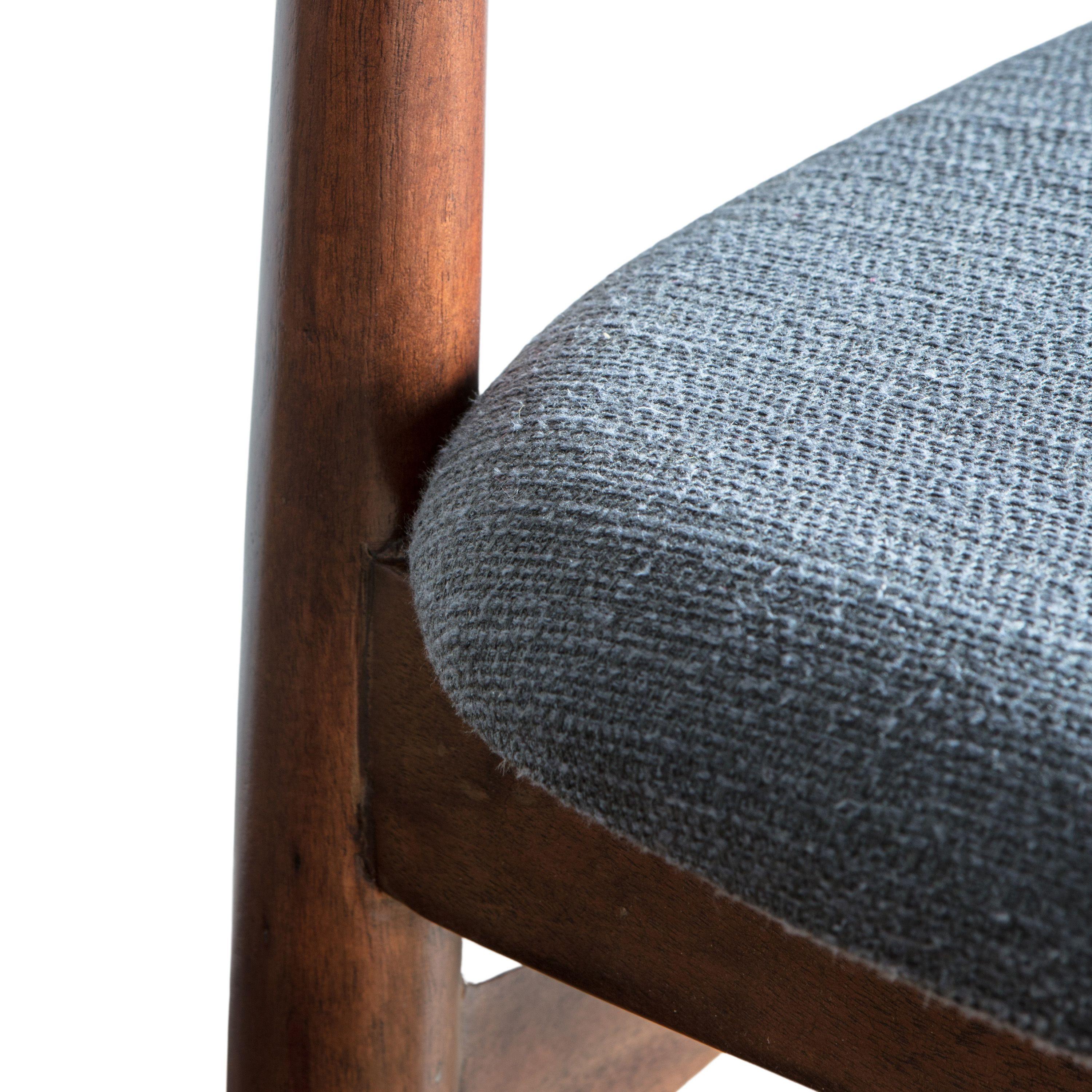 Bellavia Grey Fabric Dining Chair with Walnut Wood Frame (Pair) - Maison Rêves UK