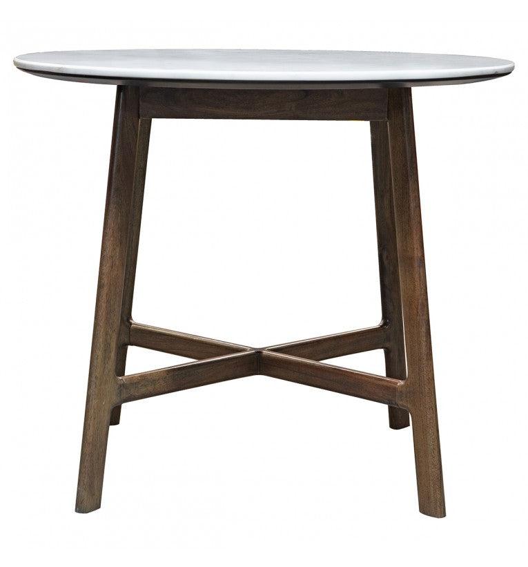 Bellavia Round Acacia Wood Dining Table with Marble Top - Maison Rêves UK