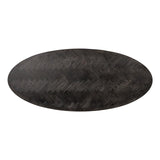 Blackbone Black Rustic Oak Oval Dining Table with Brass Base by Richmond Interiors - Maison Rêves UK