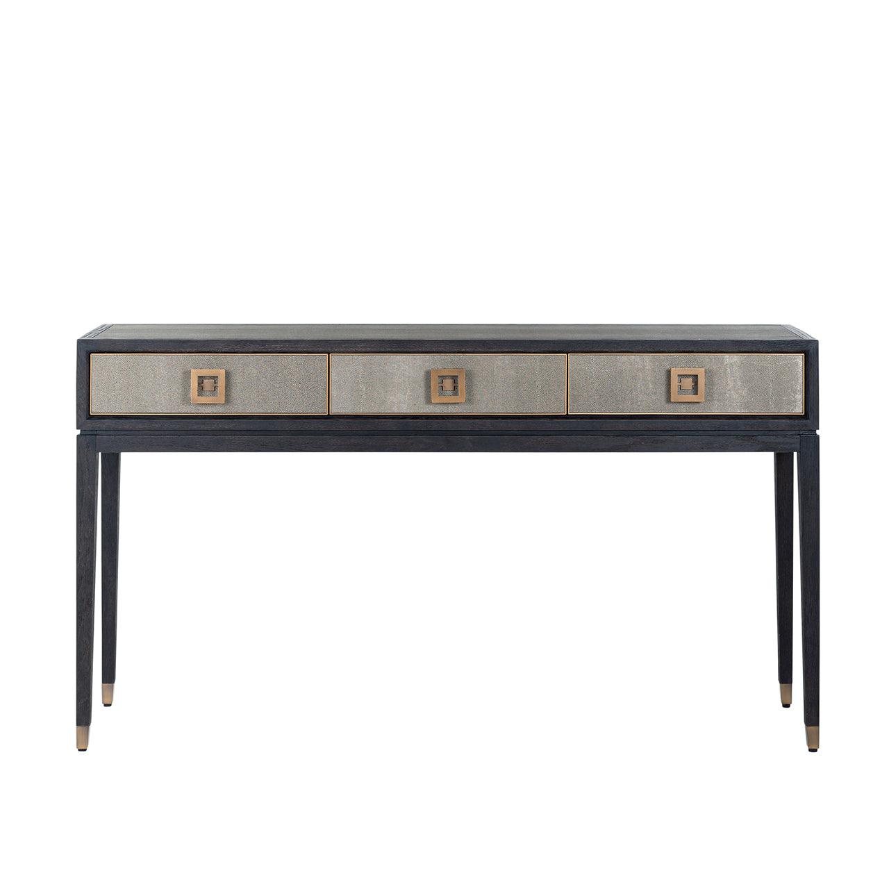 Bloomingville Shagreen Console Table with Black Oak Base by Richmond Interiors - Maison Rêves UK