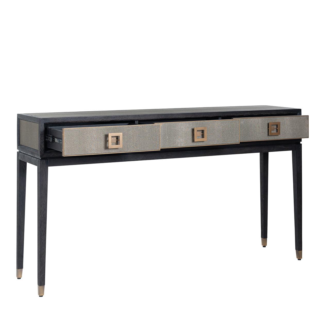 Bloomingville Shagreen Console Table with Black Oak Base by Richmond Interiors - Maison Rêves UK
