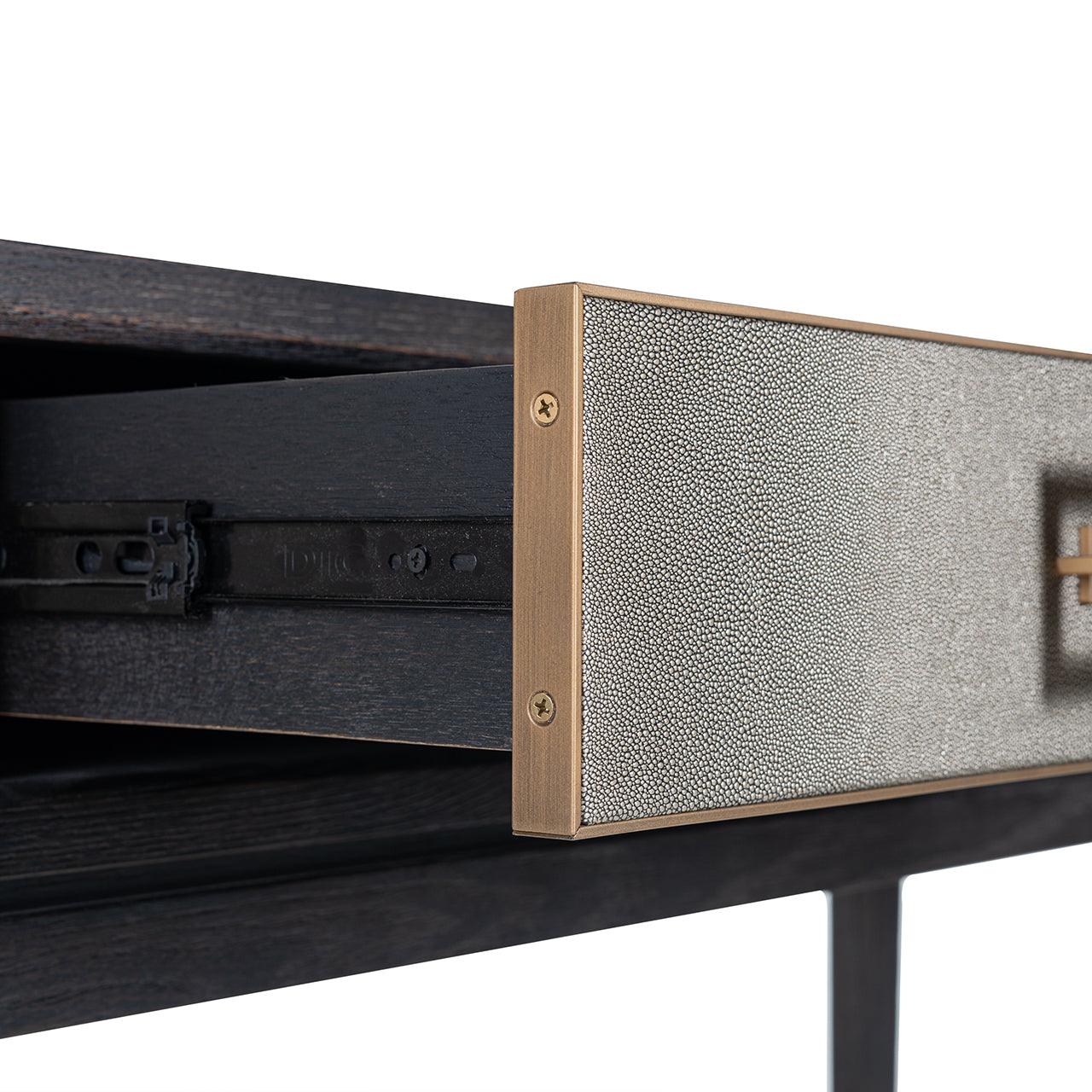Bloomingville Shagreen Console Table with Black Oak Base by Richmond Interiors - Maison Rêves UK