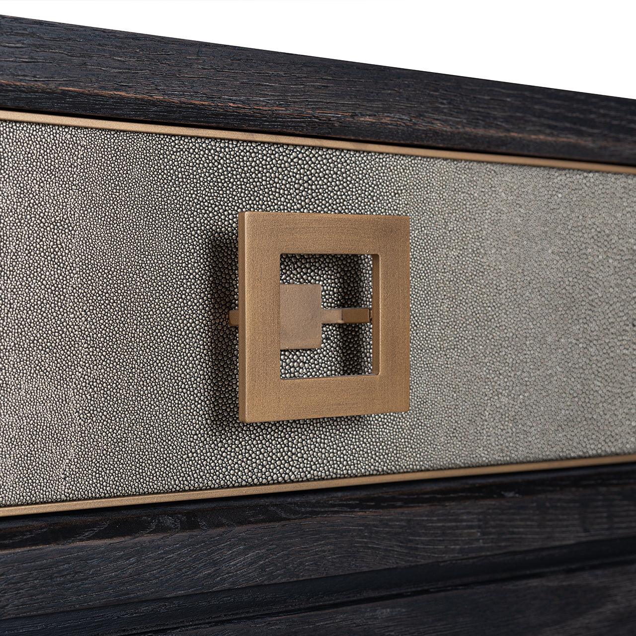 Bloomingville Shagreen Console Table with Black Oak Base by Richmond Interiors - Maison Rêves UK