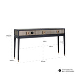 Bloomingville Shagreen Console Table with Black Oak Base by Richmond Interiors - Maison Rêves UK