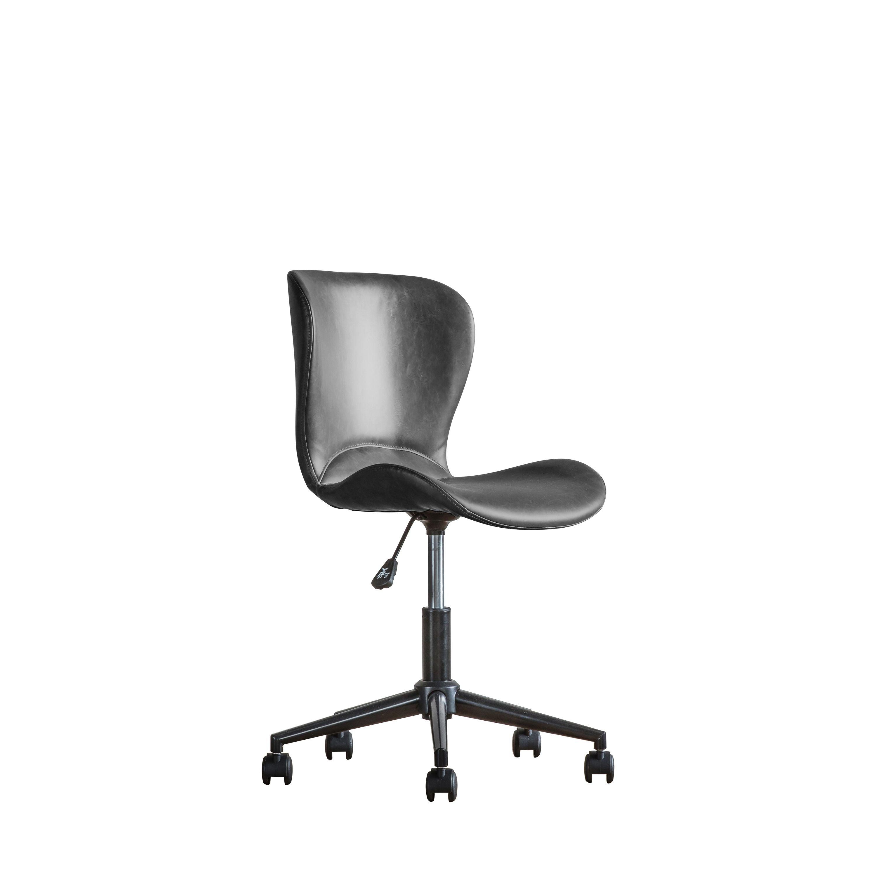 Bramley Faux Leather Swivel Chair Charcoal - Maison Rêves UK